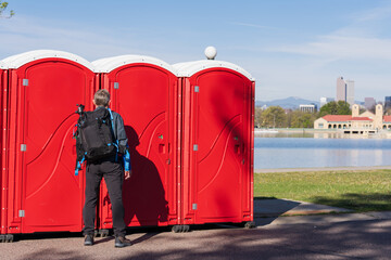 Clean portable restrooms ready for delivery in the Kenner area